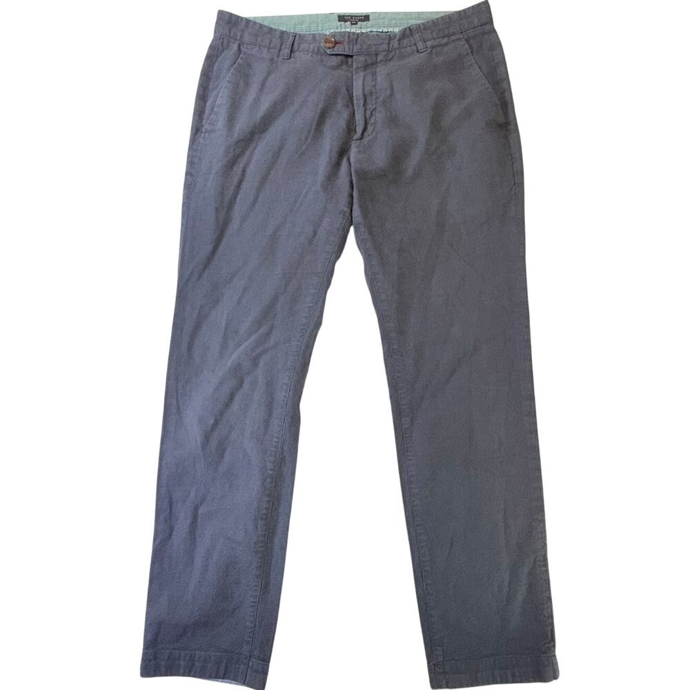 Ted Baker of London Men's Chino‎ Dress Pants 34R Charcoal Straight 100% Cotton